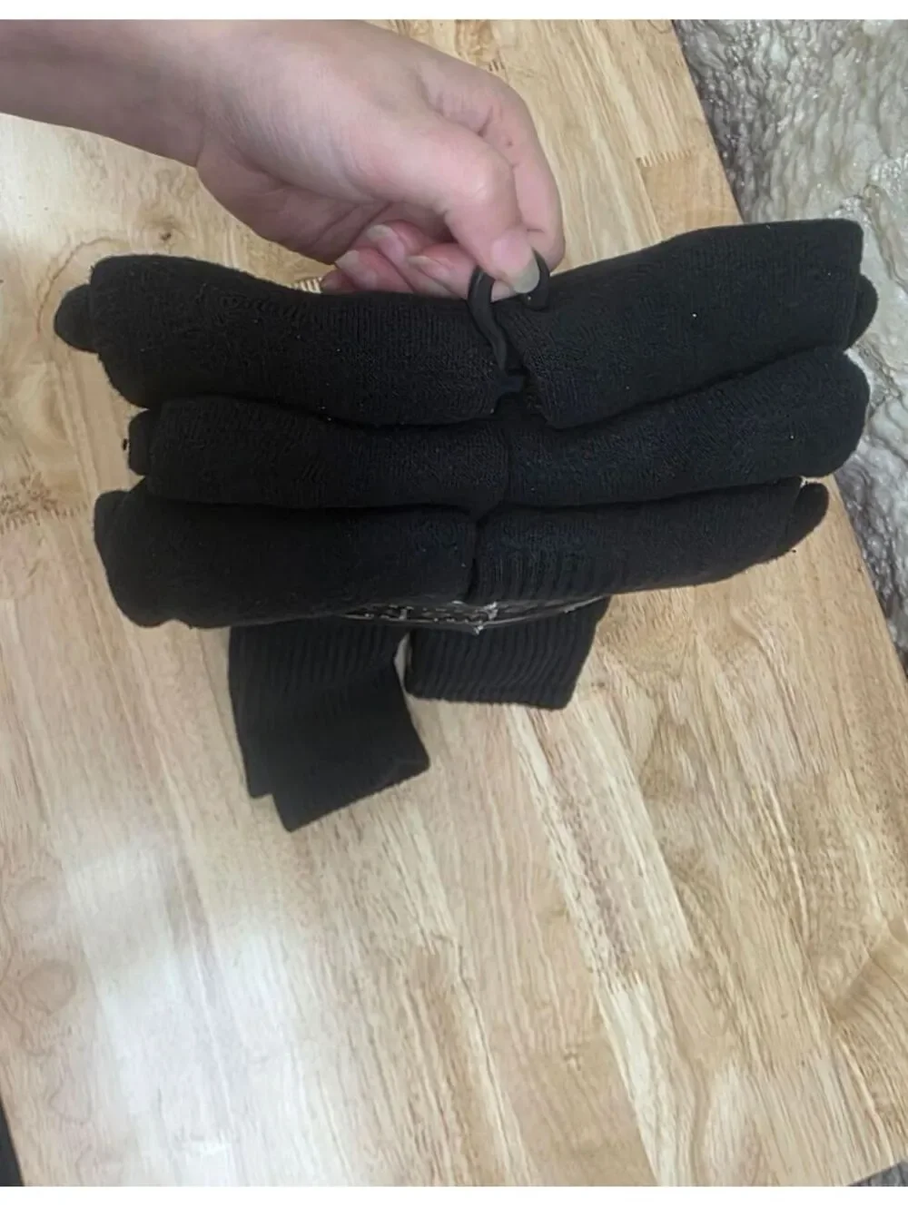 GOLDTOE MEN’S HARRINGTON CREW SOCKS BLACK LARGE 6‑PAIRS